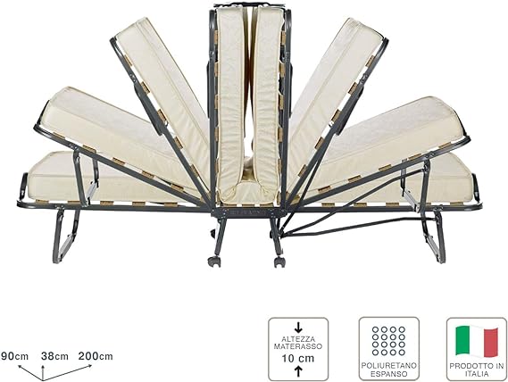 Pohodlná skládací postel 80x180XL | Made in Italy